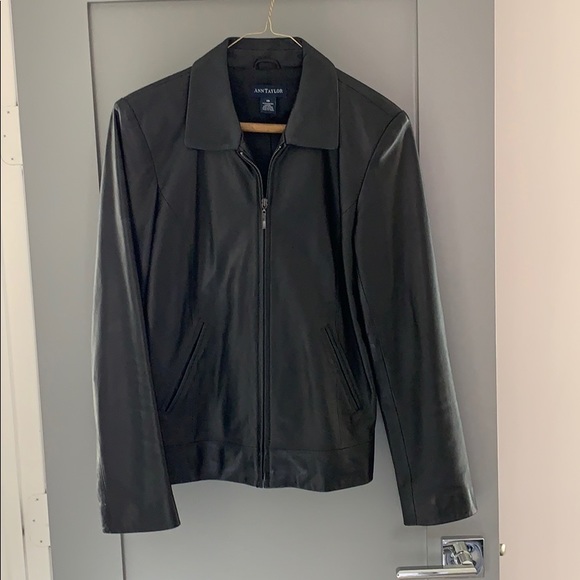 Ann Taylor Black Leather Jacket - Picture 1 of 7